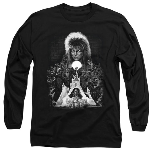 Labyrinth - Castle - Long Sleeve Adult 18/1 - Black T-shirt