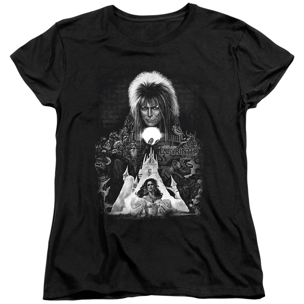 Labyrinth - Castle - Short Sleeve Womens Tee - Black T-shirt