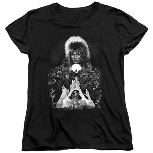 Labyrinth - Castle - Short Sleeve Womens Tee - Black T-shirt