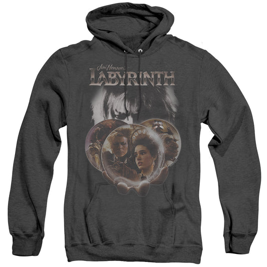 Labyrinth - Globes - Adult Heather Hoodie - Black
