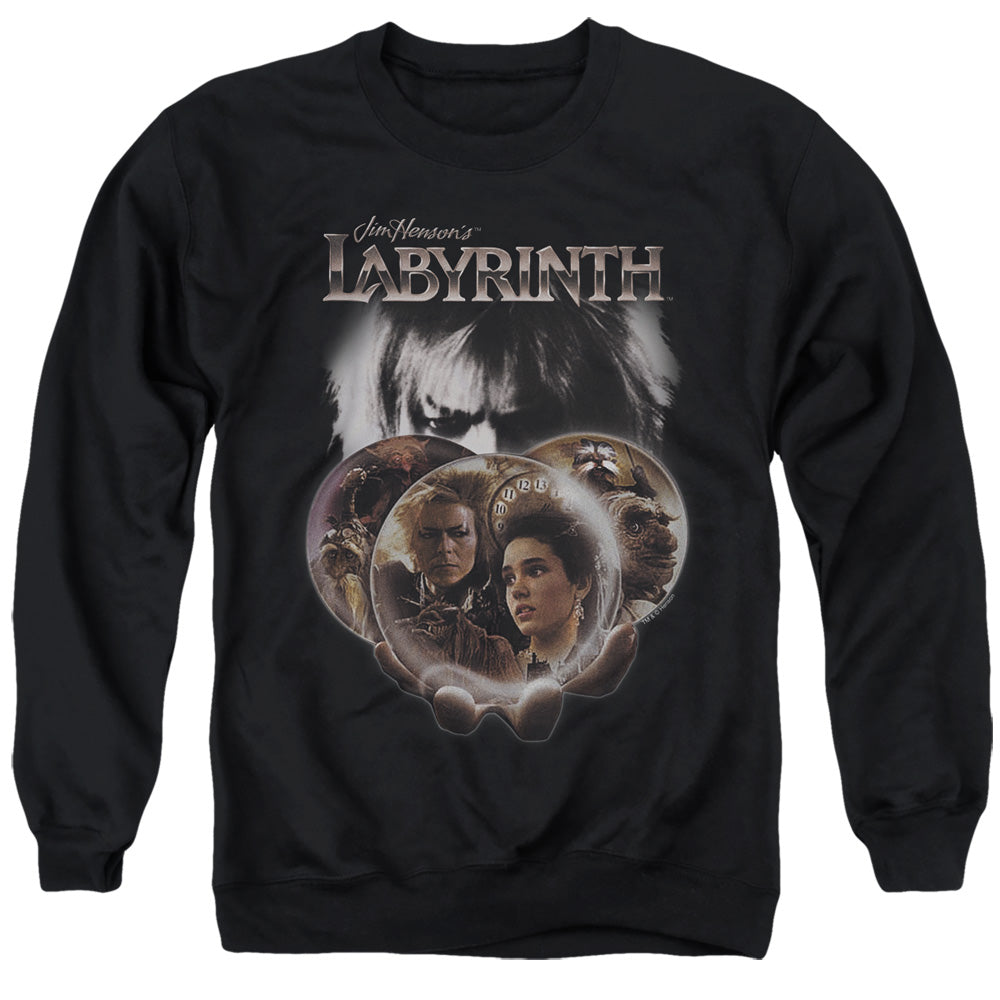 Labyrinth - Globes - Adult Crewneck Sweatshirt - Black