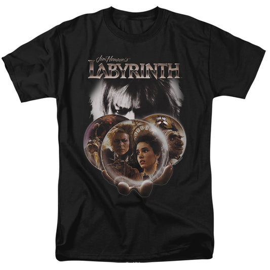 Labyrinth - Globes - Short Sleeve Adult 18/1 - Black T-shirt