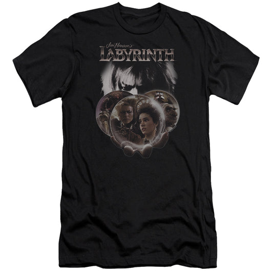 Labyrinth - Globes - Short Sleeve Adult 30/1 - Black T-shirt