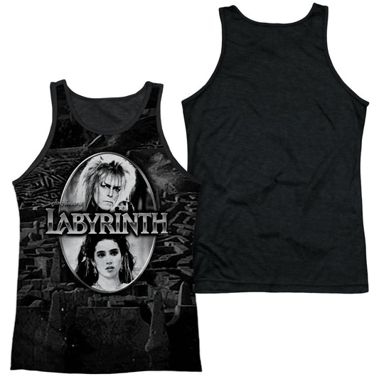 Labyrinth - Maze - Adult Poly Tank Top Black Back - White