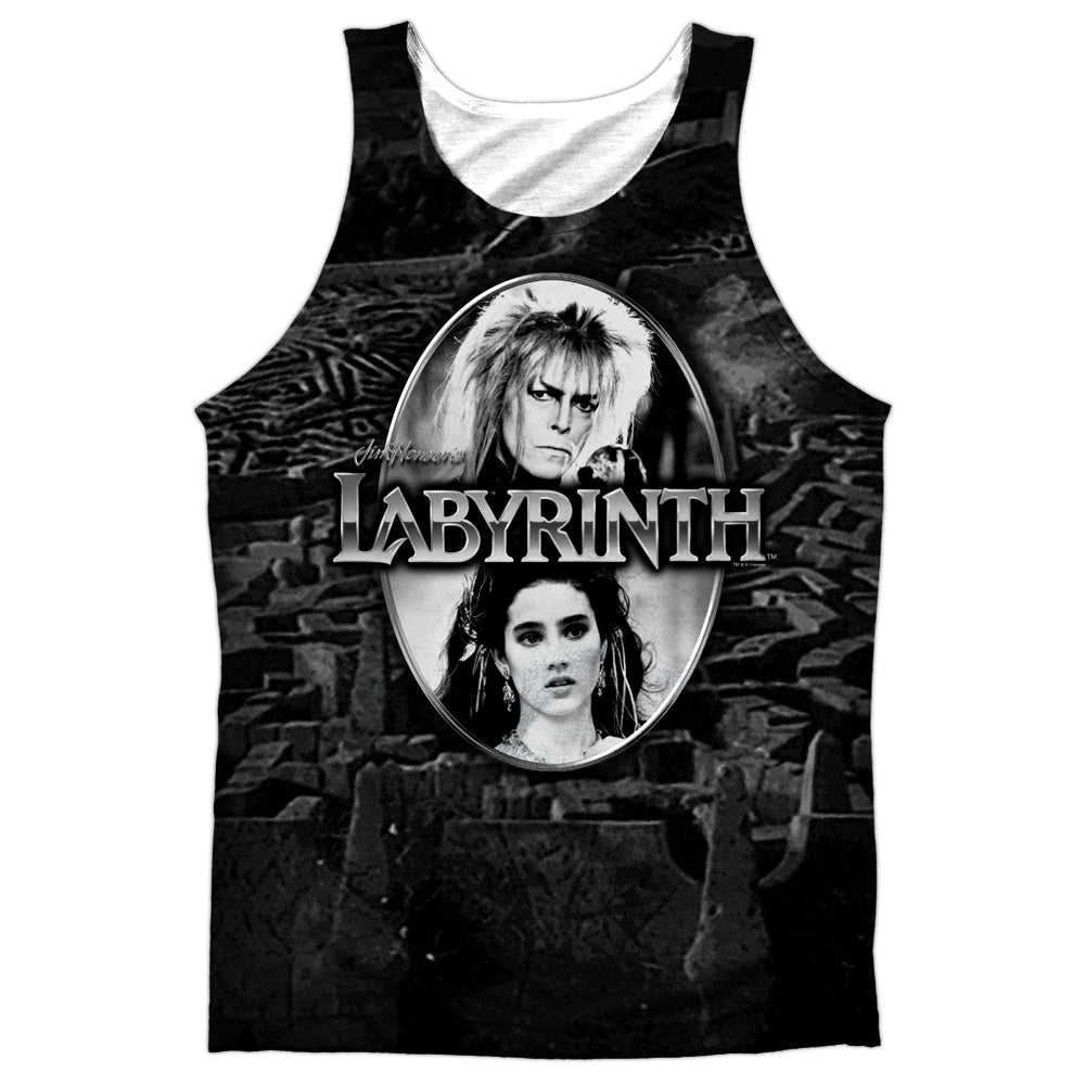 Labyrinth - Maze - Adult 100% Poly Tank Top - White