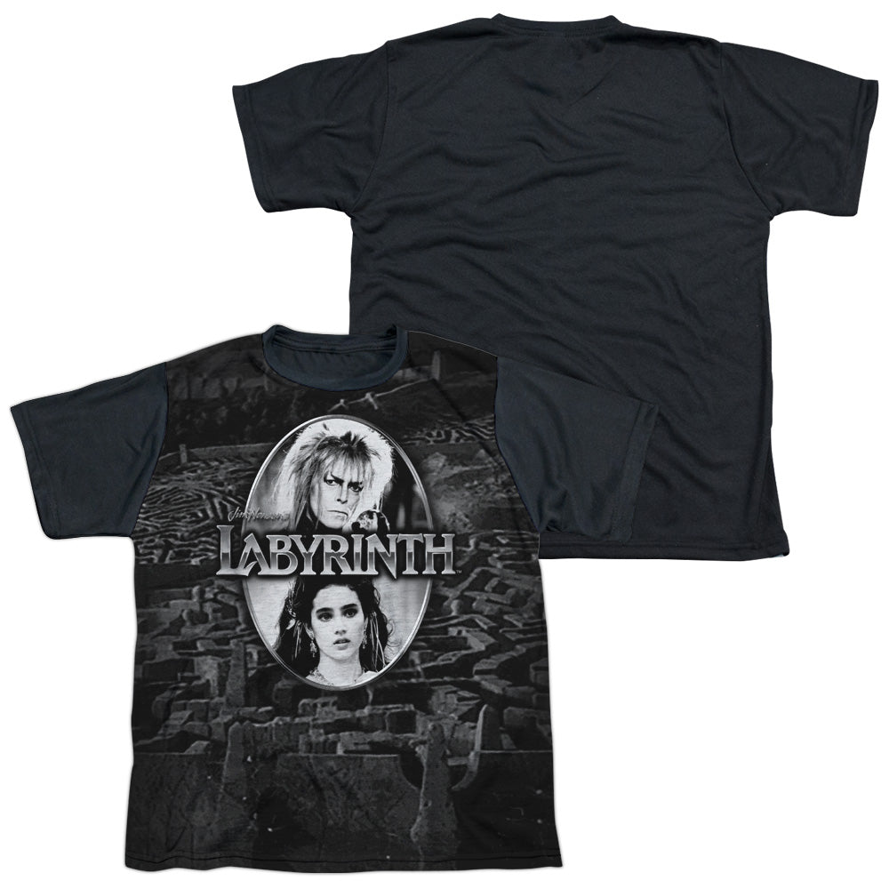 Labyrinth - Maze - Short Sleeve Youth White Front Black Back   - White T-shirt