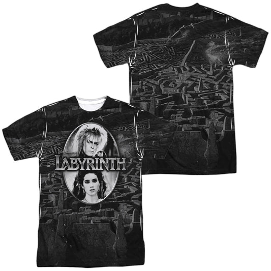Labyrinth - Maze (Front/back Print) - Short Sleeve Adult Poly Crew - White T-shirt