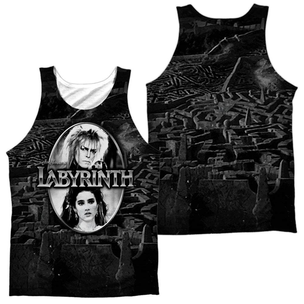 Labyrinth - Maze (Front/back Print) - Adult 100% Poly Tank Top - White