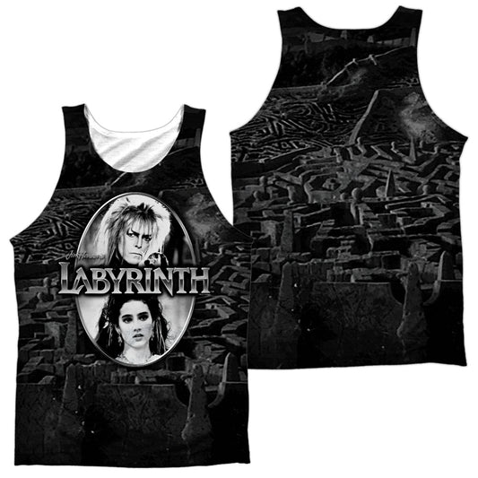 Labyrinth - Maze (Front/back Print) - Adult 100% Poly Tank Top - White