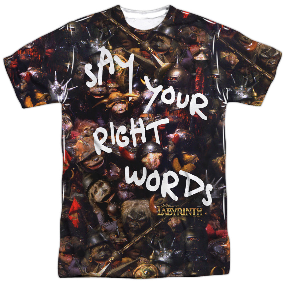 Labyrinth - Right Words - Short Sleeve Adult Poly Crew - White T-shirt