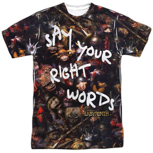 Labyrinth - Right Words - Short Sleeve Adult Poly Crew - White T-shirt