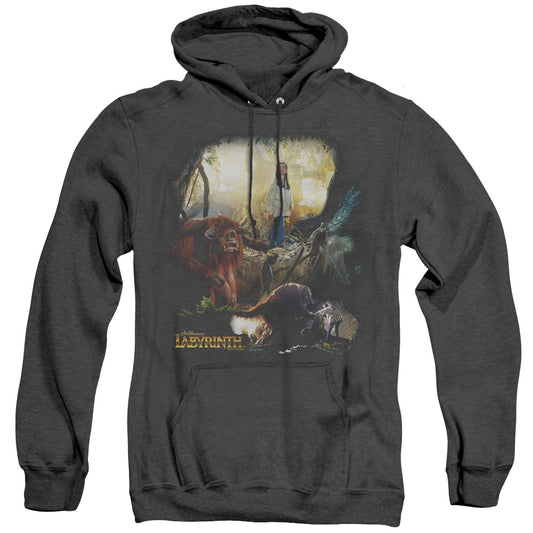 Labyrinth - Sarah & Ludo - Adult Heather Hoodie - Black