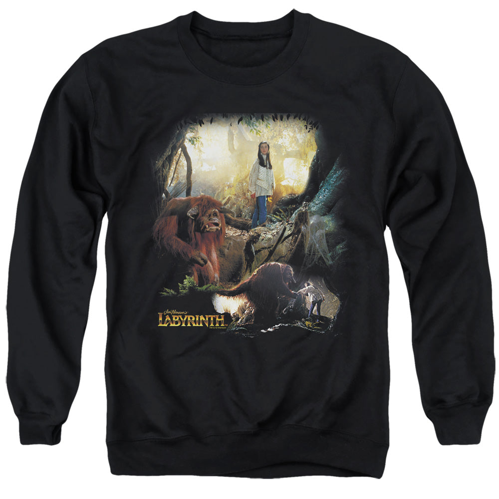 Labyrinth - Sarah &amp; Ludo - Adult Crewneck Sweatshirt - Black