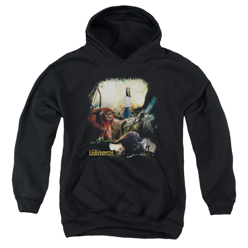 Labyrinth - Sarah & Ludo - Youth Pull-over Hoodie - Black