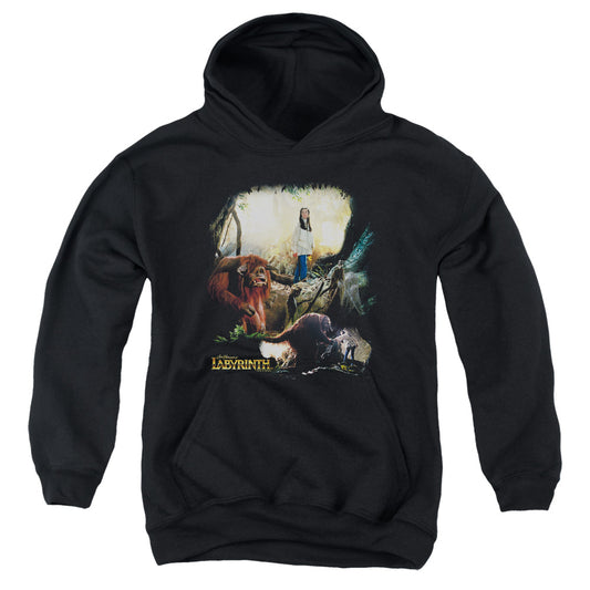 Labyrinth - Sarah & Ludo - Youth Pull-over Hoodie - Black