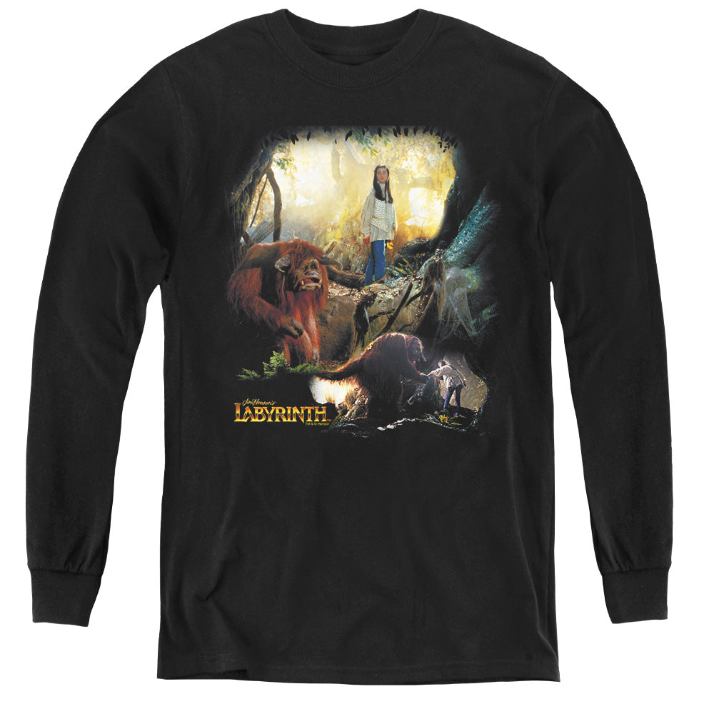Labyrinth - Sarah & Ludo - Youth Long Sleeve Tee - Black