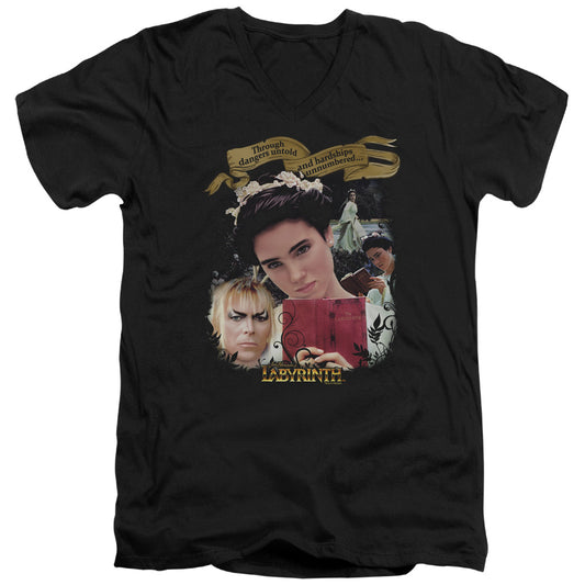 Labyrinth - Dangers Untold - Short Sleeve Adult V-neck 30/1 - Black T-shirt