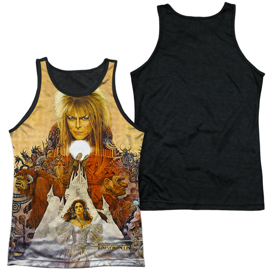 Labyrinth - Cover Art - Adult Poly Tank Top Black Back - White