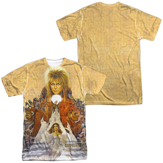 Labyrinth - Cover Art (Front/back Print) - Short Sleeve Adult Poly Crew - White T-shirt
