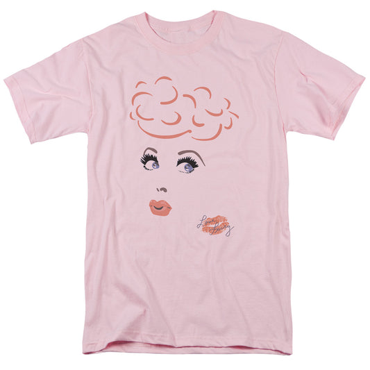 I Love Lucy - Eyelashes - Short Sleeve Adult 18/1 - Pink T-shirt