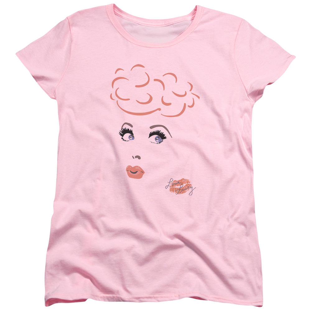 I Love Lucy - Eyelashes - Short Sleeve Womens Tee - Pink T-shirt