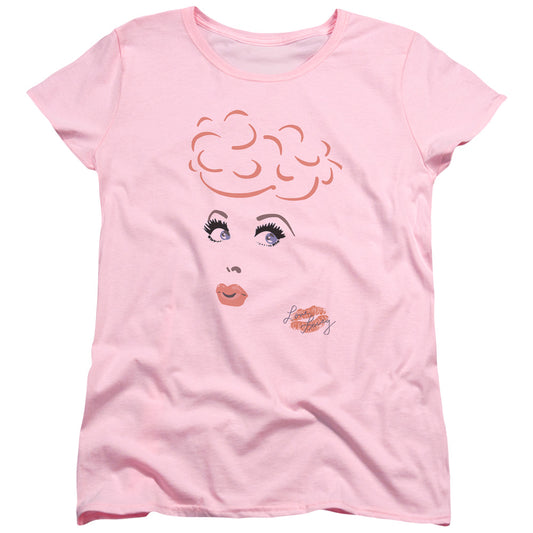 I Love Lucy - Eyelashes - Short Sleeve Womens Tee - Pink T-shirt
