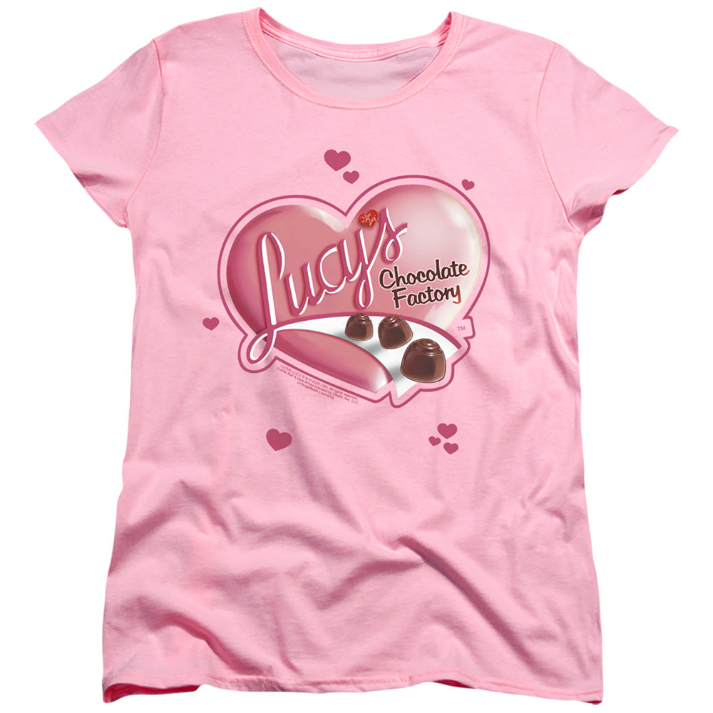 I Love Lucy - Chocolate Smudges - Short Sleeve Womens Tee - Pink T-shirt