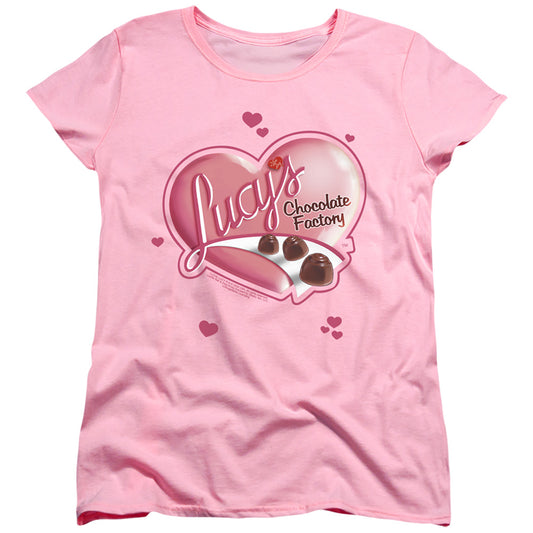 I Love Lucy - Chocolate Smudges - Short Sleeve Womens Tee - Pink T-shirt