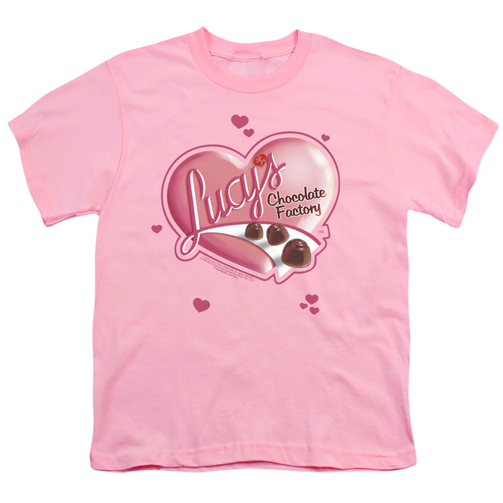 I Love Lucy - Chocolate Smudges - Short Sleeve Youth 18/1 - Pink T-shirt