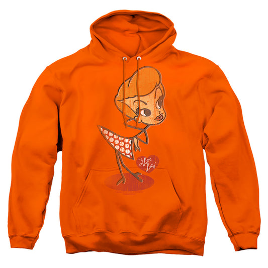 I Love Lucy - Vintage Doll - Adult Pull-over Hoodie - Orange