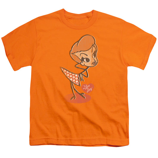 I Love Lucy - Vintage Doll - Short Sleeve Youth 18/1 - Orange T-shirt