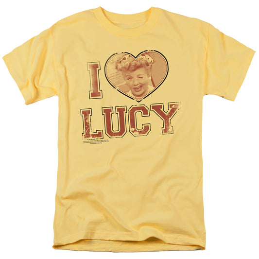 I Love Lucy - I Heart Lucy - Short Sleeve Adult 18/1 - Banana T-shirt