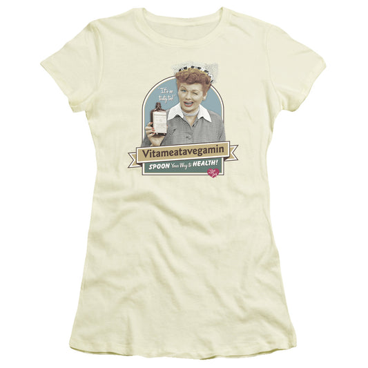I Love Lucy - Spoon To Health - Short Sleeve Junior Sheer - Cream T-shirt