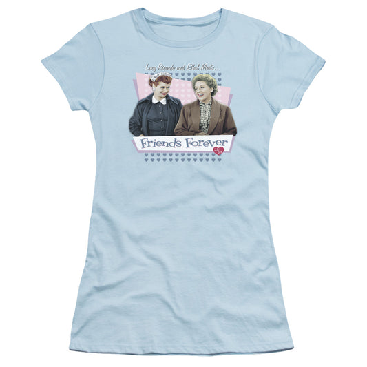 I Love Lucy - Friends Forever - Short Sleeve Junior Sheer - Light Blue T-shirt