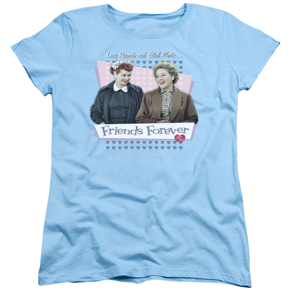 I Love Lucy - Friends Forever - Short Sleeve Womens Tee - Light Blue T-shirt