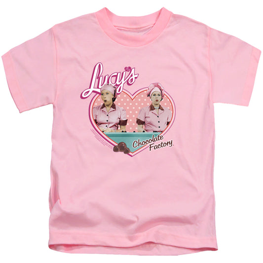 I Love Lucy - Chocolate Factory - Short Sleeve Juvenile 18/1 - Pink T-shirt