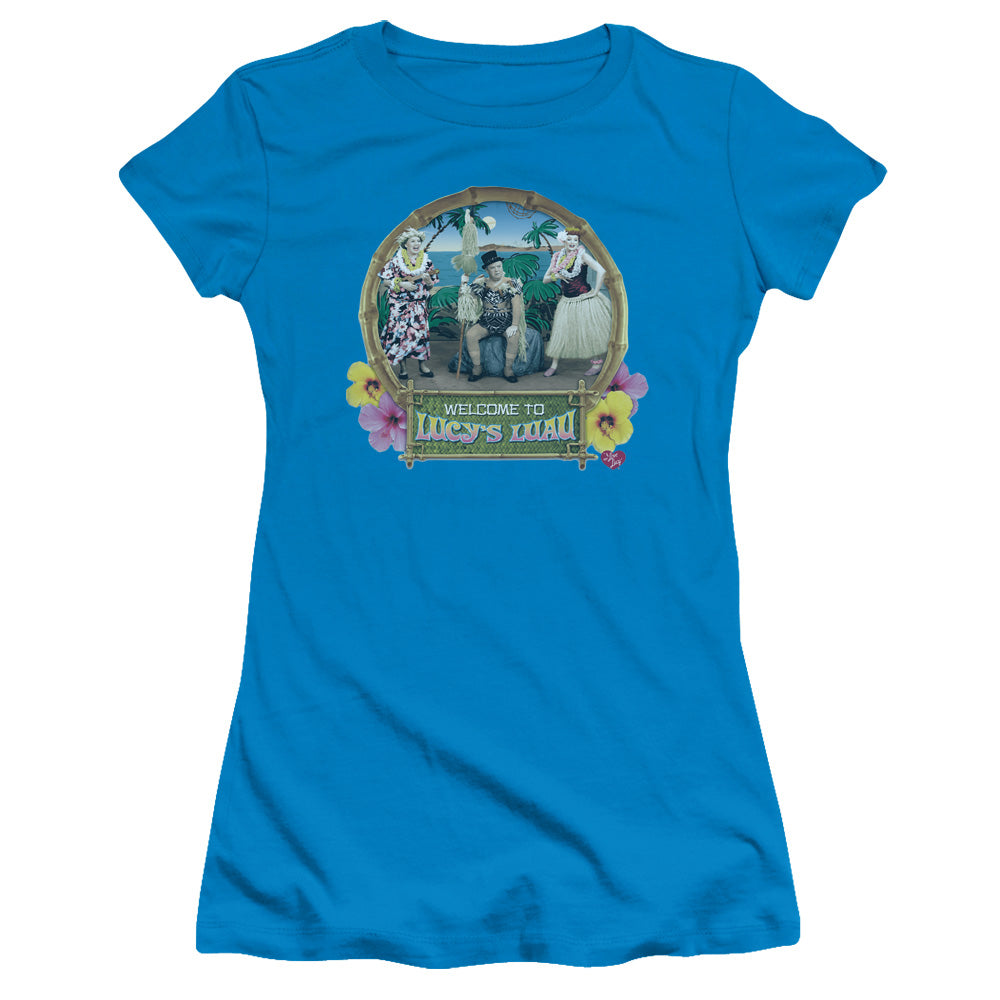 I Love Lucy - Lucys Luau - Short Sleeve Junior Sheer - Turquoise T-shirt