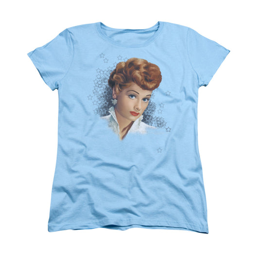 I Love Lucy - What A Star - Short Sleeve Womens Tee - Light Blue T-shirt