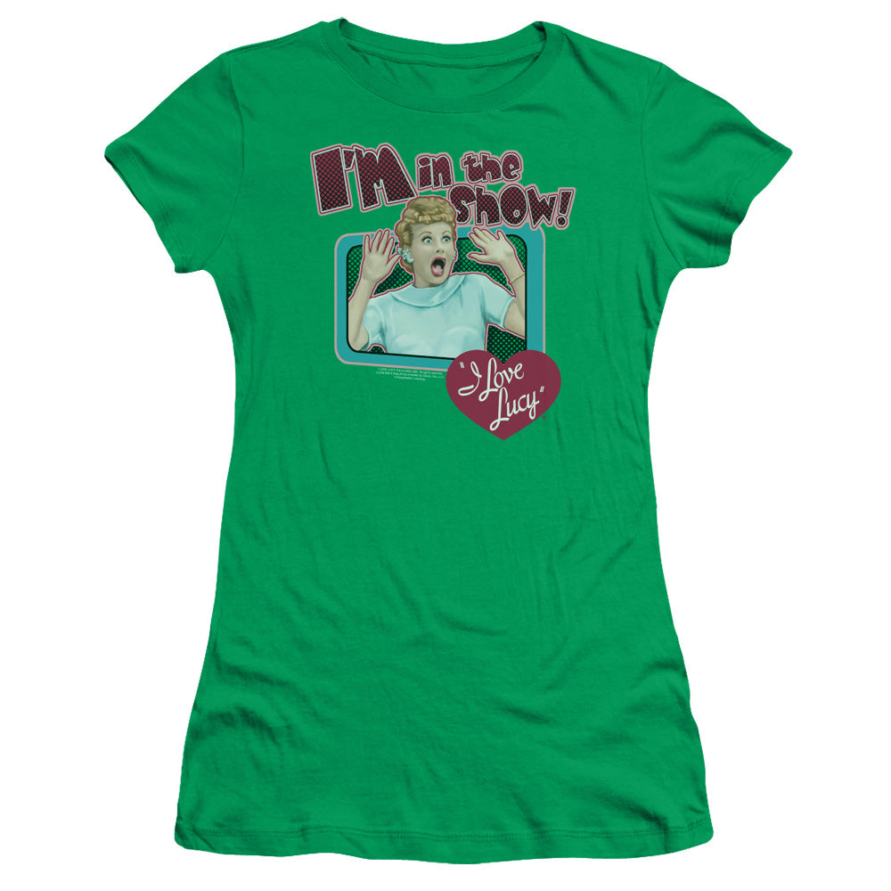 I Love Lucy - Put Me In The Show - Short Sleeve Junior Sheer - Kelly Green T-shirt