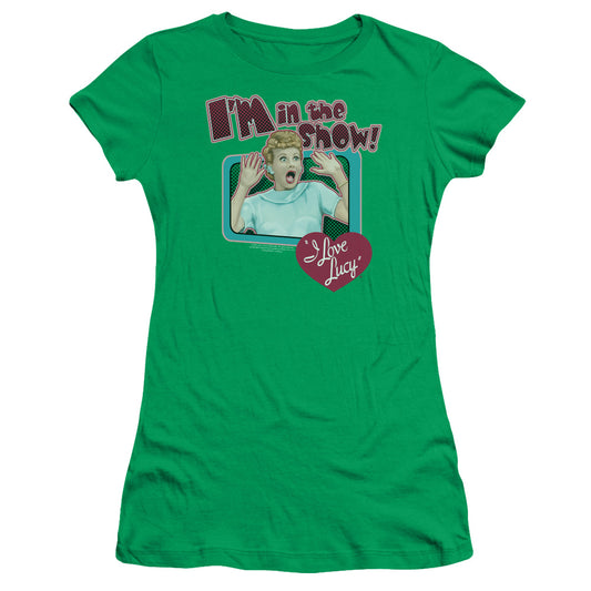I Love Lucy - Put Me In The Show - Short Sleeve Junior Sheer - Kelly Green T-shirt
