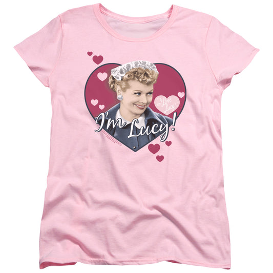 I Love Lucy - Im Lucy - Short Sleeve Womens Tee - Pink T-shirt
