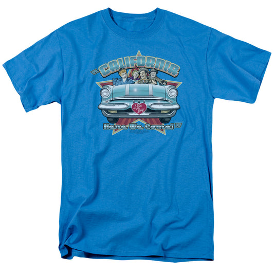 I Love Lucy - California Here We Come - Short Sleeve Adult 18/1 - Turquoise T-shirt