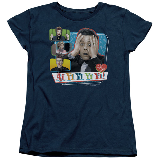 I Love Lucy - Ai Yi Yi Yi Yi - Short Sleeve Womens Tee - Navy T-shirt