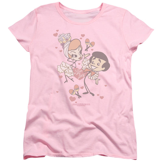 I Love Lucy - Rumba Dance - Short Sleeve Womens Tee - Pink T-shirt
