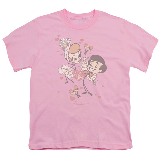I Love Lucy - Rumba Dance - Short Sleeve Youth 18/1 - Pink T-shirt