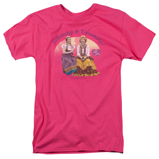 I Love Lucy - Scheming And Dreaming - Short Sleeve Adult 18/1 - Hot Pink T-shirt
