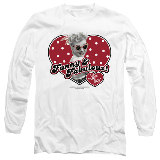 I Love Lucy - Funny And Fabulous/womens White S/s Tee/xl - Long Sleeve Adult 18/1 - White T-shirt
