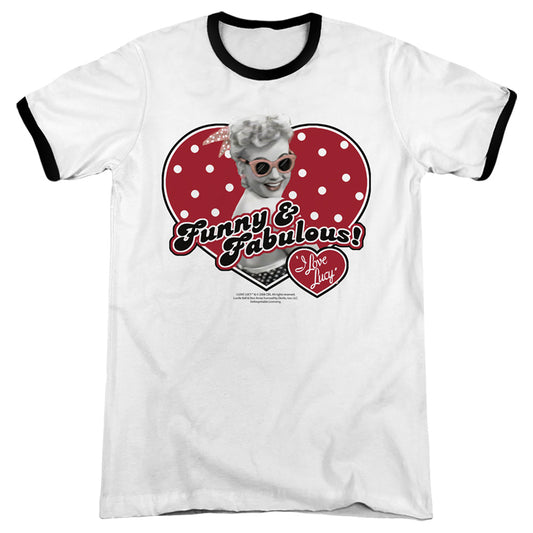 I Love Lucy - Funny And Fabulous - Adult Ringer - White/black