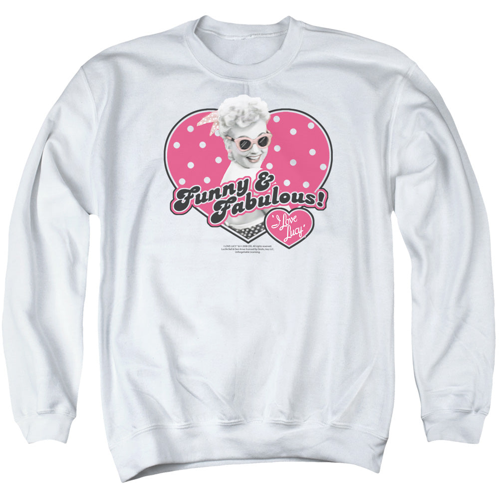 I Love Lucy - Funny & Fabulous - Adult Crewneck Sweatshirt - White