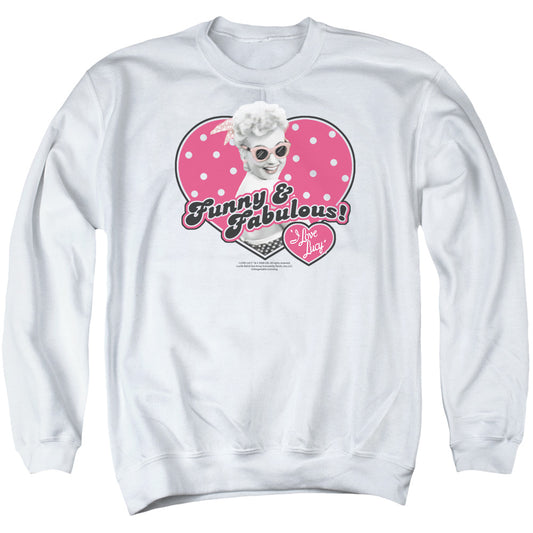 I Love Lucy - Funny & Fabulous - Adult Crewneck Sweatshirt - White